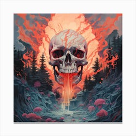 Skull Of Fire Canvas Print