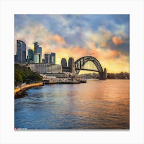 Sydney Harbour Bridge At Sunset Canvas Print