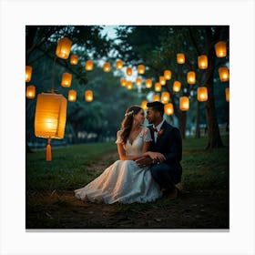 Default Wish Lanterns For Love Art Print 2 Canvas Print