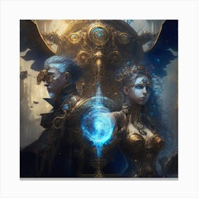 Steampunk Couple Canvas Print