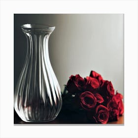 Empty Vase And Roses Canvas Print