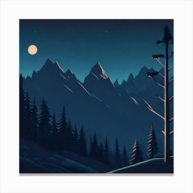 Night In The Mountains Canvas Print