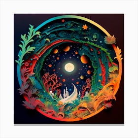 Moon In The Forest Canvas Print