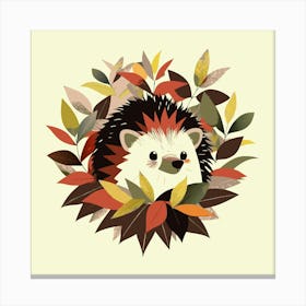 Hedgehog Hiding In The Bushes Canvas Print