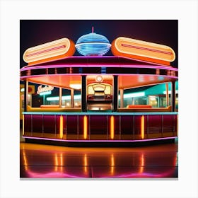 Diner At Night 3 Canvas Print