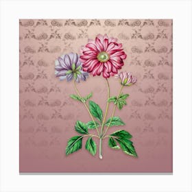 Vintage Hyacinth Botanical on Dusty Pink Pattern n.2444 Canvas Print