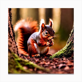 Red Squirrel In The Forest 2 Canvas Print