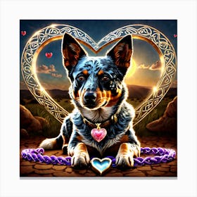 Blue Heeler Romance Canvas Print