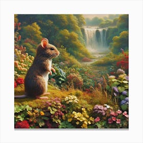 Mouse In The Garden 3 Canvas Print