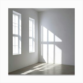 Empty Room With Windows 10 Canvas Print