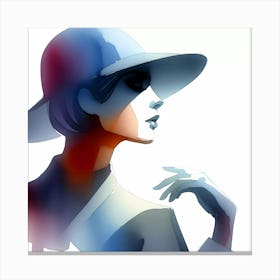 Woman In A Hat 5 Canvas Print