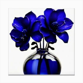 Blue Flowers In A Vase Canvas Print