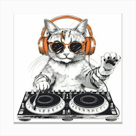 Cat Dj 2 Canvas Print