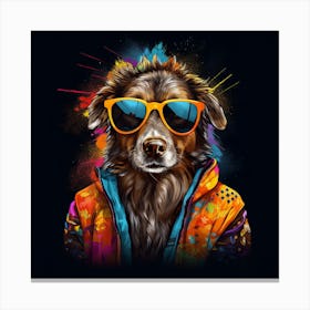 Dog With Sunglasses Canvas Print