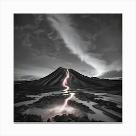 Lightning In Iceland 1 Canvas Print