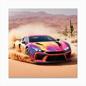 Sports Car In Desert Canvas Print