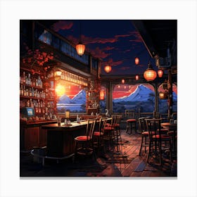Bar At Sunset Canvas Print