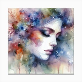 Watercolor Of A Woman 26 Canvas Print