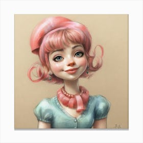 Pink Haired Girl Canvas Print