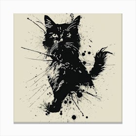 Cat Splatter Painting 1 Canvas Print