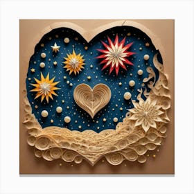 Heart With Stars 4 Canvas Print