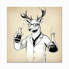 Deer In Lab Coat Canvas Print