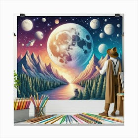 Moon Painting Canvas Print