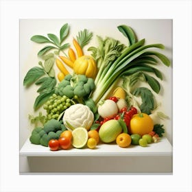 A wonderful assortment of fruits and vegetables 8 Canvas Print