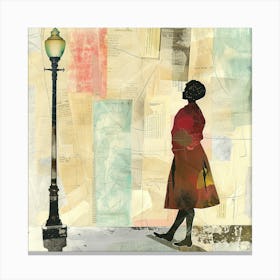 Woman Walking Down The Street 3 Canvas Print