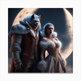 luna And Werewolf Canvas Print