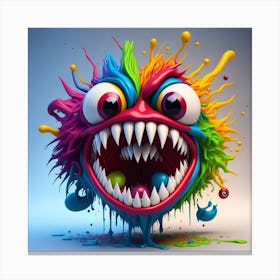 Leonardo Diffusion A 3d Hd Rainbow Splash Art Monster Face Bi 0 Canvas Print