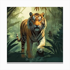 Tiger In The Jungle 21 Canvas Print