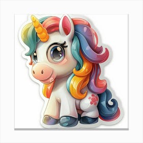 Unicorn Sticker 104 Canvas Print