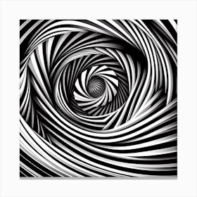 Black and white optical illusion 3 Canvas Print