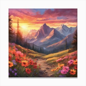 Sunset In The Mountains 10 Canvas Print