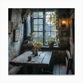 Medieval style antique Kitchen Canvas Print