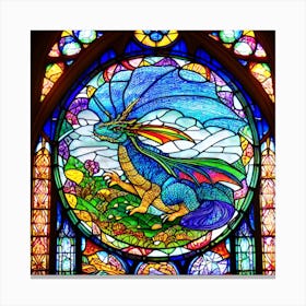 Dragon Stained Glass Window Canvas Print