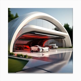 Futuristic Car Garage 2 Canvas Print