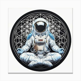 Astronaut In Meditation Canvas Print