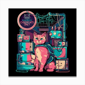 Cybercats Only - Funny Cat Geek Gift 1 Canvas Print