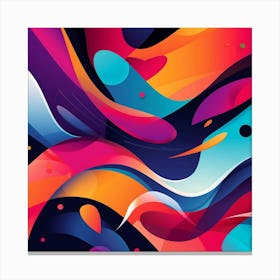 Liquid Shapes Abstract Painting Canvas Print