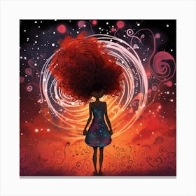 Afro Girl In Space 1 Canvas Print