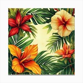 Hibiscus Flower Background Art Canvas Print