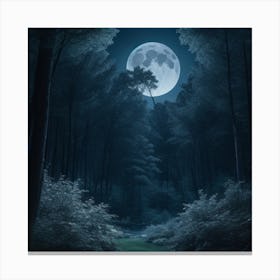 Full Moon In The Forest 1 Canvas Print