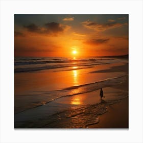 Sunset On The Beach 1 Canvas Print