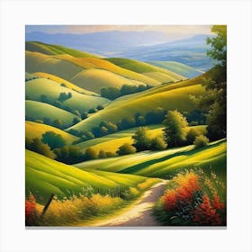 Path Through The Hills Canvas Print