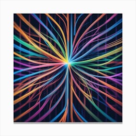 Abstract Background With Colorful Lines 3 Canvas Print