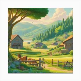 Village In The Countryside Canvas Print