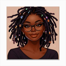 Black Girl With Dreadlocks Canvas Print