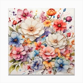 Watercolor Flowers 4 Canvas Print